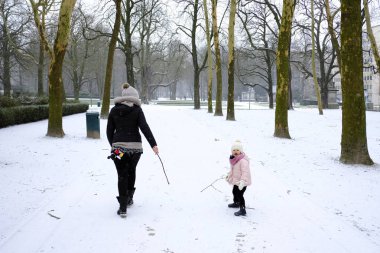 Brüksel'de yoğun kar yağışı, Belçika
