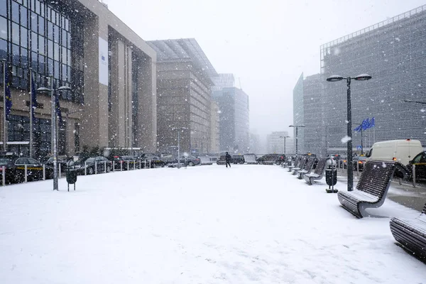 Neve pesada em Brussels, Bélgica — Fotografia de Stock