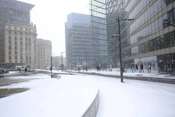Grandes chutes de neige à Bruxelles, Belgique — Photo