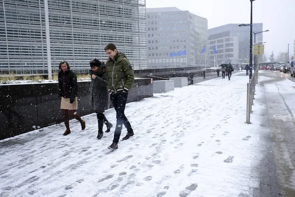 Neve pesada em Brussels, Bélgica — Fotografia de Stock