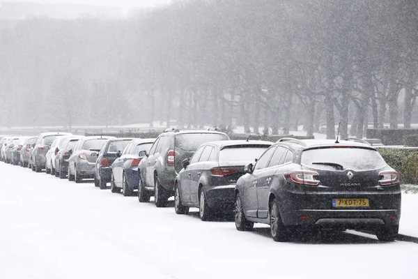 Neve pesada em Brussels, Bélgica — Fotografia de Stock