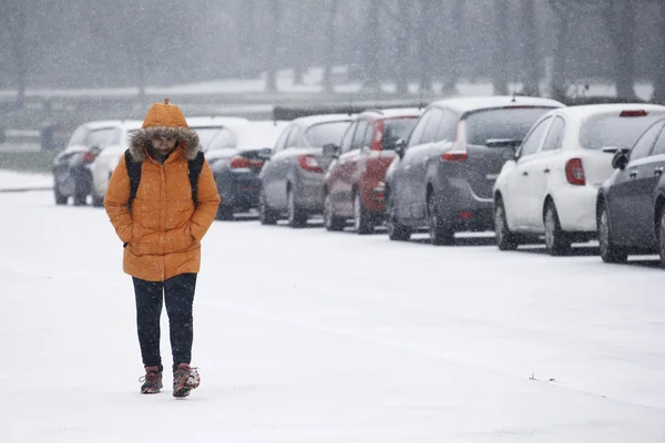 Neve pesada em Brussels, Bélgica — Fotografia de Stock