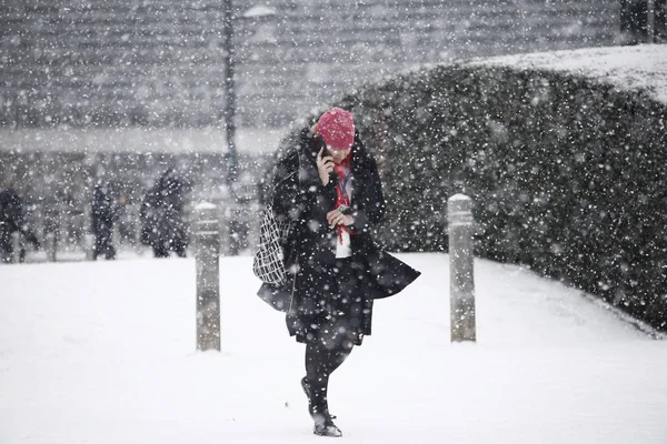 Neve pesada em Brussels, Bélgica — Fotografia de Stock