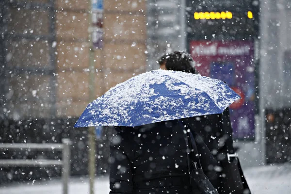 Neve pesada em Brussels, Bélgica — Fotografia de Stock