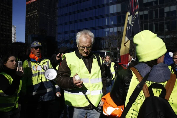 Protesta de chalecos amarillos en Bruselas, Bélgica — Foto de Stock