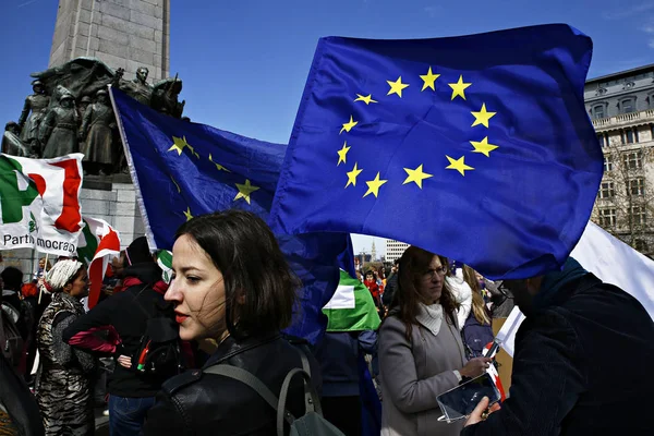 Pro-European Union demonstration in Brussels, Belgium — Stock Photo, Image