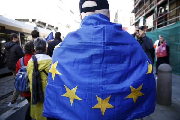 Brüksel'de Avrupa Birliği yanlısı gösteri, Belçika — Stok fotoğraf