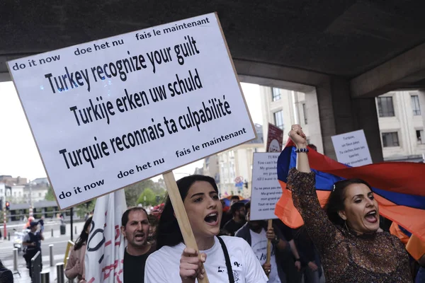 Brüsszel Belgim Április 2019 Oszmán Birodalom Örmények Tömeges Megölésének Évfordulóján — Stock Fotó