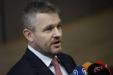 Brüksel, Belçika. 28 Mayıs 2019.Slovakya Başbakanı Peter Pellegrini Avrupa Birliği (Ab) zirvesi için Avrupa Birliği Genel Merkezi'ne geldi.