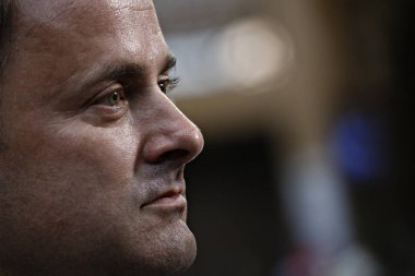 Brüksel, Belçika. 28 Mayıs 2019. Lüksemburg Başbakanı Xavier Bettel, Avrupa Birliği (Ab) zirvesi için Avrupa Birliği Genel Merkezi'ne geldi.