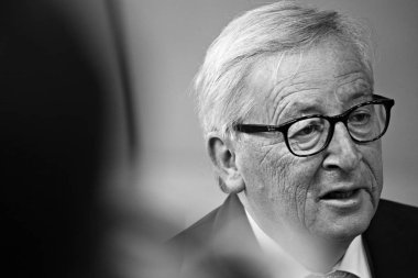 Brüksel, Belçika. 28 Mayıs 2019. Avrupa Komisyonu Başkanı Jean-Claude Juncker, Avrupa Birliği (Ab) zirvesi için Avrupa Birliği Genel Merkezi'ne geldi.