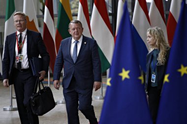 Brüksel, Belçika. 28 Mayıs 2019.Danimarka Başbakanı Lars Lokke Rasmussen Avrupa Birliği (Ab) zirvesi için Avrupa Birliği Genel Merkezi'ne geldi.