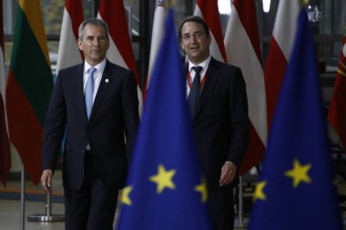 Brüksel, Belçika. 28 Mayıs 2019.Avusturya Başbakanı Hartwig Loger Avrupa Birliği (Ab) zirvesi için Avrupa Birliği Genel Merkezi'ne geldi.