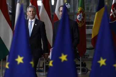 Brüksel, Belçika. 28 Mayıs 2019.Avusturya Başbakanı Hartwig Loger Avrupa Birliği (Ab) zirvesi için Avrupa Birliği Genel Merkezi'ne geldi.