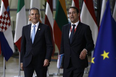 Brüksel, Belçika. 28 Mayıs 2019.Avusturya Başbakanı Hartwig Loger Avrupa Birliği (Ab) zirvesi için Avrupa Birliği Genel Merkezi'ne geldi.