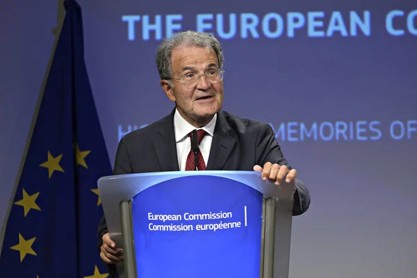 Presidente Comisión Europea Romano Prodi Asiste Conferencia Prensa Sobre Historia — Foto de Stock