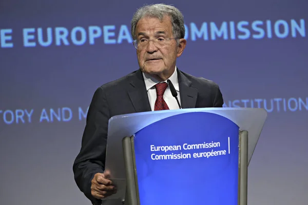 Presidente Comisión Europea Romano Prodi Asiste Conferencia Prensa Sobre Historia — Foto de Stock