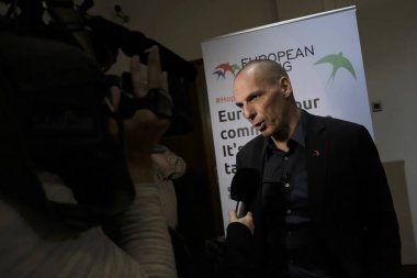 Yanis Varoufakis Brüksel'de, Belçika.
