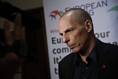 Yanis Varoufakis Brüksel'de, Belçika.