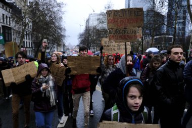Brüksel, Belçika'da iklim protestosu