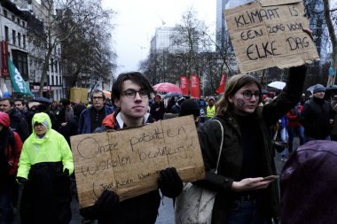 Brüksel, Belçika'da iklim protestosu