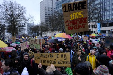 Brüksel, Belçika'da iklim protestosu