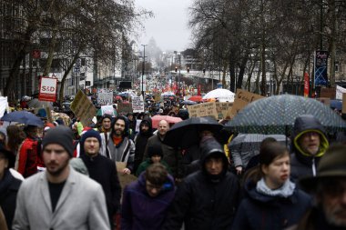 Brüksel, Belçika'da iklim protestosu