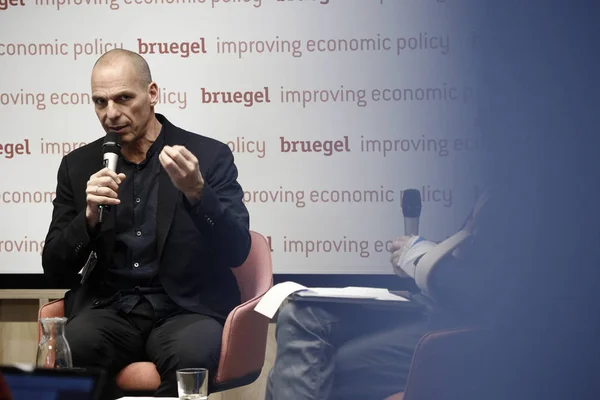 Yanis Varoufakis Brüksel'de, Belçika. — Stok fotoğraf