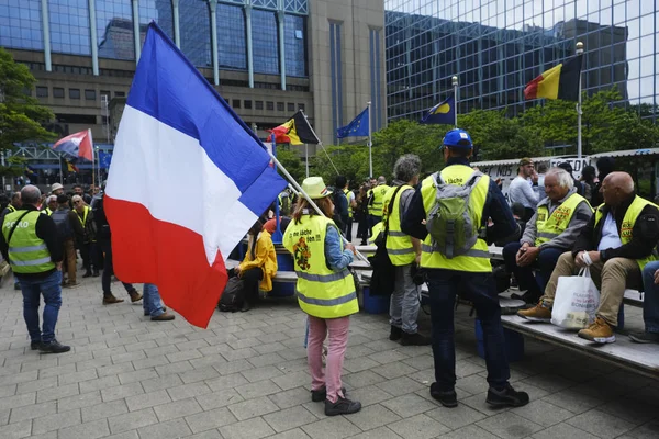 Protesta de chalecos amarillos en Bruselas, Bélgica — Foto de Stock