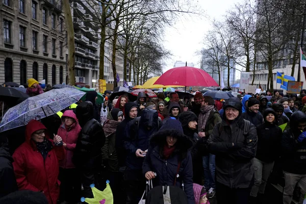 Protesto pelo clima em Bruxelas, Bélgica — Fotografia de Stock