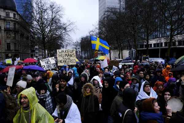 Protesta por el clima en Bruselas, Bélgica —  Fotos de Stock