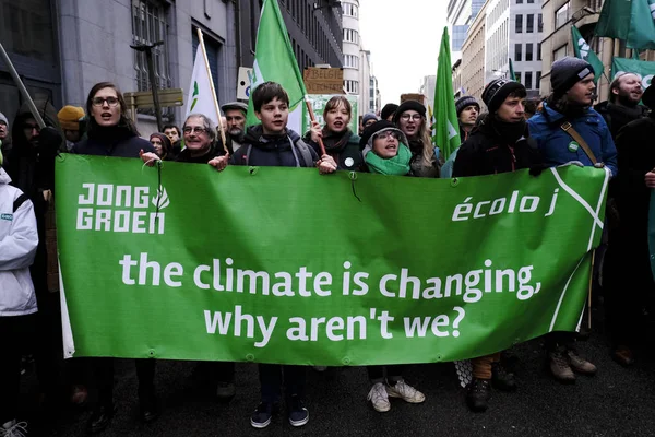 Protesta por el clima en Bruselas, Bélgica — Foto de Stock