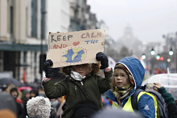 Protesta por el clima en Bruselas, Bélgica — Foto de Stock