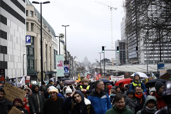 Protest dla klimatu w Brukseli, Belgia — Zdjęcie stockowe