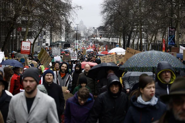 Protest proti podnebí v Bruselu, Belgii — Stock fotografie
