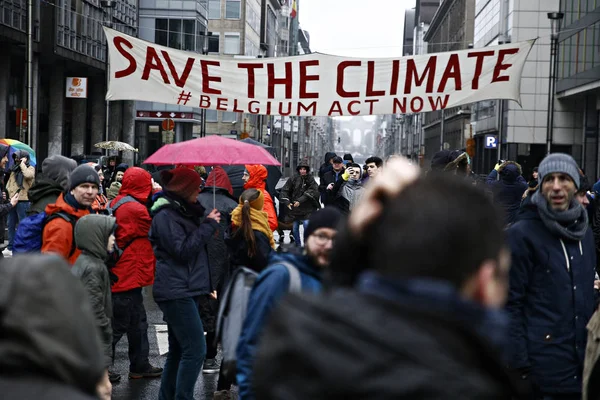 Διαμαρτυρία για το κλίμα στις Βρυξέλλες, Βέλγιο — Φωτογραφία Αρχείου