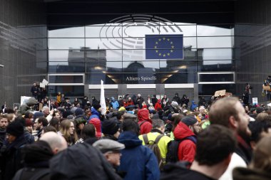 Brüksel, Belçika'da iklim protestosu