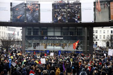 Brüksel, Belçika'da iklim protestosu