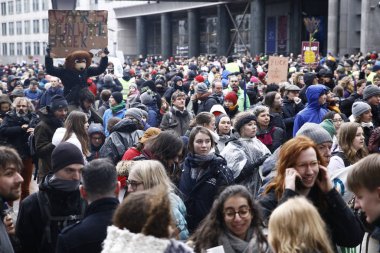 Brüksel, Belçika'da iklim protestosu