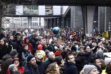 Brüksel, Belçika'da iklim protestosu