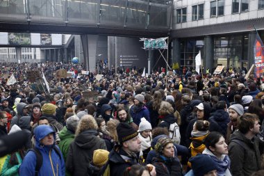 Brüksel, Belçika'da iklim protestosu