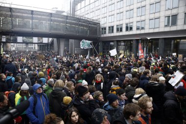 Brüksel, Belçika'da iklim protestosu
