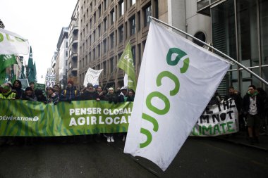 Brüksel, Belçika'da iklim protestosu
