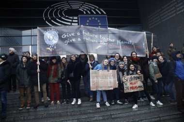 Brüksel, Belçika'da iklim protestosu