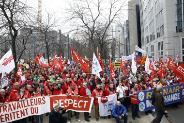 Ulaştırma Sektörü Tr'nin Avrupalı temsilcilerinin protesto mitingi
