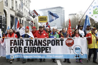 Ulaştırma Sektörü Tr'nin Avrupalı temsilcilerinin protesto mitingi