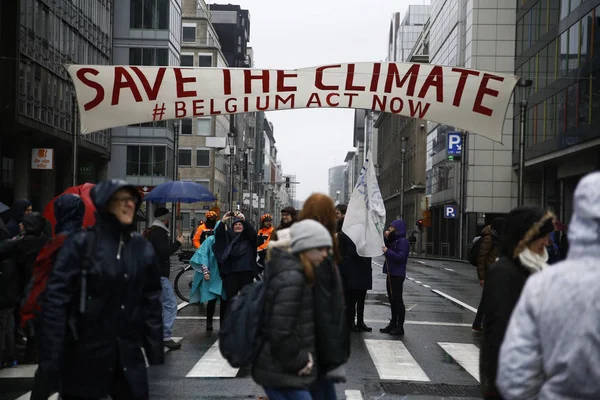 Brüksel, Belçika'da iklim protestosu — Stok fotoğraf