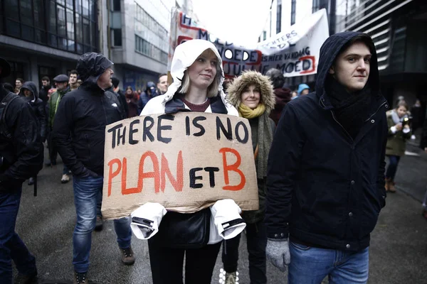 Protesta por el clima en Bruselas, Bélgica — Foto de Stock