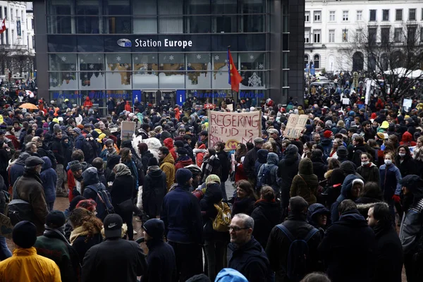 Protest voor het klimaat in Brussel, België — Stockfoto