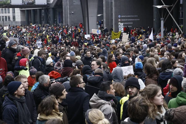 Protest dla klimatu w Brukseli, Belgia — Zdjęcie stockowe